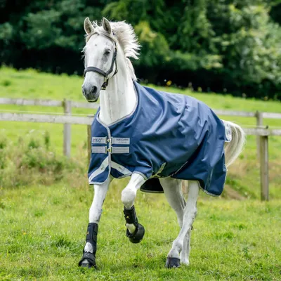 Produktbild von Horseware Amigo Bravo 12 Turnout 50g, Größe:115 cm / 5'6, Farbe:Navy/Titanium Grey/Silver