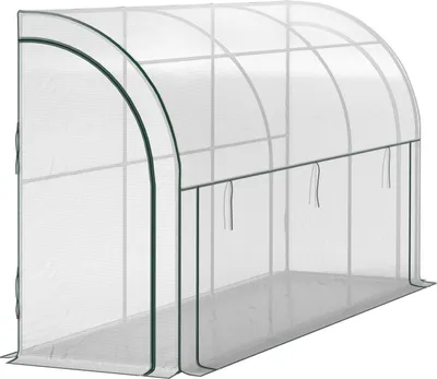 Zdjęcie produktu dla Szklarnia z drzwiami rolowanymi, szklarnia foliowa odporna na zimę ze stali, szklarnia na balkon, ogród, domek na pomidory z ochroną UV 300x80x157cm szklarnia na pomidory na warzywa kwiaty rośliny białe