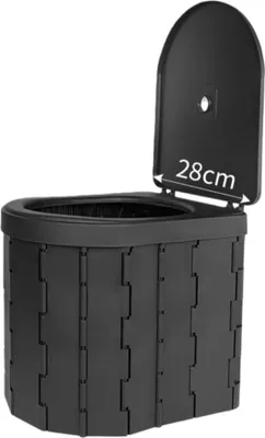 Immagine prodotto di INF WC Portatile Pieghevole con Coperchio - Toilette da Viaggio per Campeggio e Auto Nero