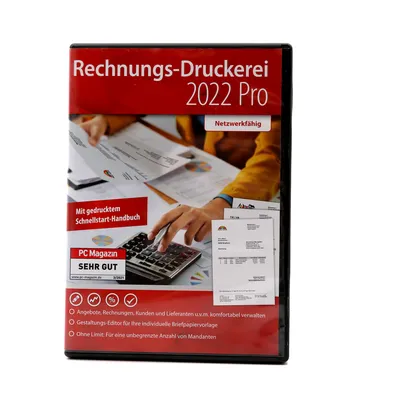 Produktbild von Rechnungsdruckerei 2022 PRO für Kleinunternehmer und Handwerker - Rechnungen, Lieferscheine, Angebote, Mahnungen schreiben