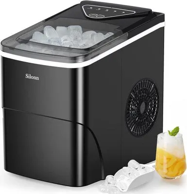 Immagine prodotto di Macchina per il ghiaccio - Produce 9 cubetti di ghiaccio in 6 minuti, fino a 12 kg in 24 ore, autopulente, ideale per la cucina e le feste