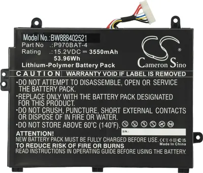 Produktbild von vhbw Akku Ersatz für Clevo P970BAT-4 für Notebook (3550 mAh, 15,2 V, Li-Polymer)