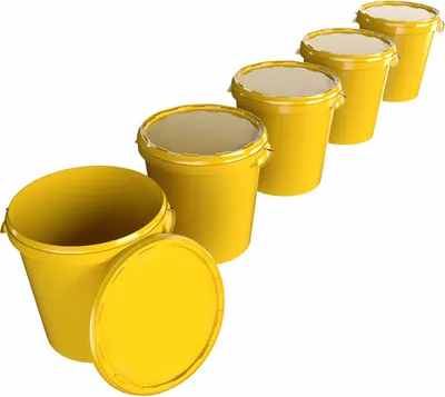 Produktbild von Eimer mit Deckel 30 L | Vorratseimer | Lebensmittelecht Gelb | Hobbock | 5 Stück