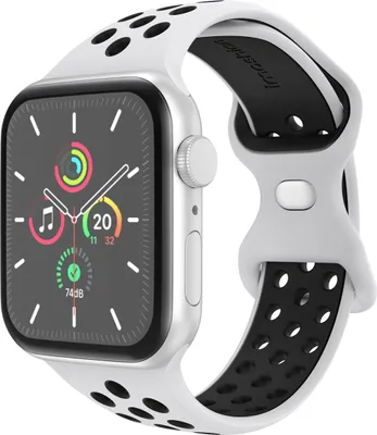 Image de Bracelet imoshion Silicone Sport⁺ pour Apple Watch | 44/45/46/49 mm - Taille M/L - Blanc / Noir