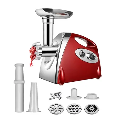 Immagine prodotto di Macinino per carne elettrico, 2800W di potenza, versatile per tutti i tipi di carne, colore rosso, 220V