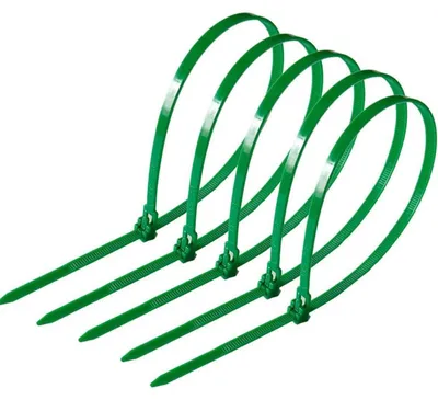 Obrázek produktu pro Znovuuzavíratelné stahovací pásky, zelené, 300 mm x 4,8 mm, 100 kusů, odolné vůči UV záření, nylon 66