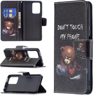 Produktbild von König Design Hülle kompatibel mit Xiaomi Mi 11T / 11T Pro Kunstleder Handyhülle - Handy Case Dont Touch My Phone Bär