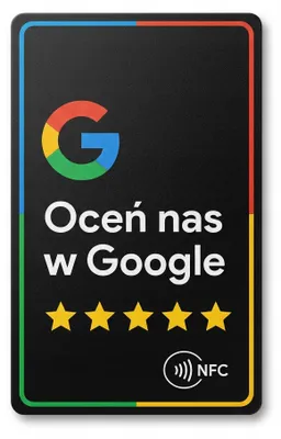 Zdjęcie produktu dla Karta NFC czarna Oceń nas w Google do opinii dla firm