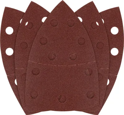 Obrázek produktu pro GRAPHITE Brusný papír na suchý zip delta 102x152 mm, 5 kusů, s 11 přísavnými otvory; oxid hlinitý; na dřevo, kov, plast, sklo, sádrokartonové desky