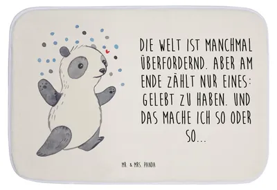 Produktbild von Mr. & Mrs. Panda Badvorleger Panda Bipolar - Weiß - Geschenk, Badezimmer Matte, Badteppich, Bipolare Störung, Badezimmerteppich, badezimmermatte, Duschvorleger, Badematte