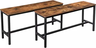 Productafbeelding van And OutdoorMatch Industriële houten bank Zackery - Bijzetbank - Geschikt voor een eettafel of als decoratie - 108x32x50cm