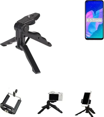 Produktbild von K-S-Trade Stativ Tisch-Ständer Dreibein Handy-Stativ Ständer kompatibel mit Huawei Y7p Mini-Stativ Smartphone Tripod Handy-Stativ aus Plastik