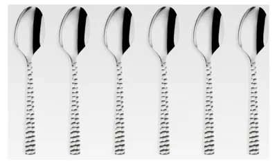 Produktbild von Espressolöffel Set 6-teilig, Kleine Löffel im Hammerschlag-Design, 18/0 Edelstahl, Spülmaschinenfest