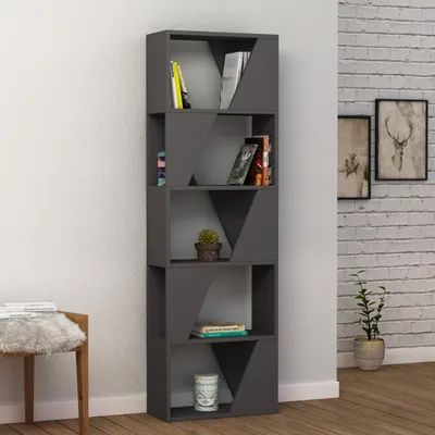 Zdjęcie produktu dla Nowoczesny regał Houseland FRAME antracytowy
