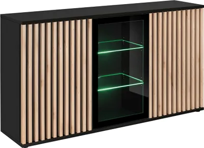 Produktbild von Sideboard, schwarz mit Hickory Eiche, CATANZARO-164