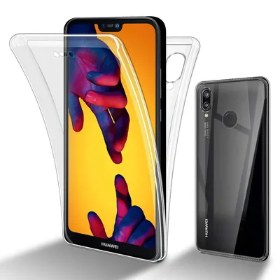 Produktbild von Cadorabo Hülle für Huawei P20 LITE 2018 / NOVA 3E in TRANSPARENT 360° Full Body Schutzhülle Front und Rückenschutz, Rundumschutz mit Displayschutz Back Case Cover Etui Handy Hülle TPU