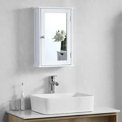 Productafbeelding van Wandkast met Spiegeldeur voor de Badkamer, Wit
