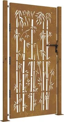 Produktbild von vidaXL Gartentor 100x200 cm Cortenstahl Bambus-Design