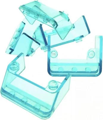 Produktbild von 5x Lego Windschutzscheibe 3x4x1 transparent hell blau Auto Scheibe Fenster 2437