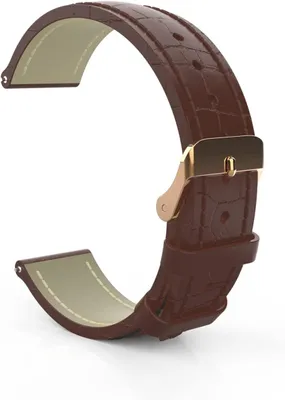 Imagen del producto de Correa para reloj, de cuero genuino, con cierre de acero inoxidable tipo pasador, de 12 a 22 mm, para relojes de pulsera