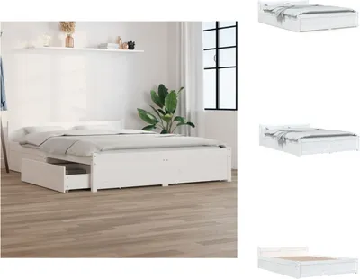 Produktbild von vidaXL Bett mit Schubladen Weiß 160x200cm -  Betten & Bettgestelle
