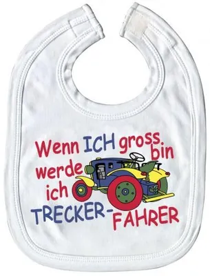 Produktbild von Baby-Lätzchen mit Druckmotiv  - Wenn ich groß bin... Treckerfahrer - 08411 - weiss