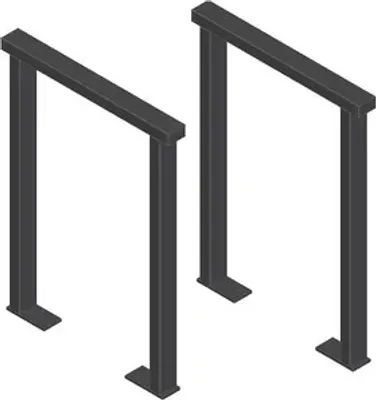 Produktbild von Bankbeine 2stk. 29x40cm, Farbe: schwarz pulverbeschichtet