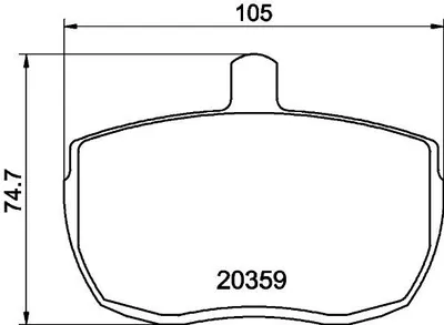 Produktbild von HELLA Bremsbeläge Satz Vorne Bremsklötze für FORD TRANSIT Kasten (T) 8DB 355 006-361