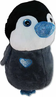 Produktbild von Pinguin Kuscheltier blau mit Glitzer - ca. 50 cm