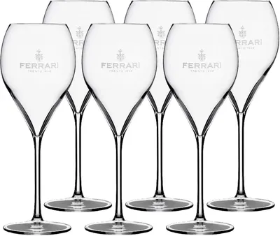Produktbild von Ferrari Schaumweinglas mit Logo + 0,1l Eichstrich 6er Set