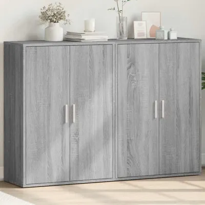 Imagen del producto de vidaXL, Mueble aparador, 2 unidades, color gris Sonoma, 60x31x84 cm, material: tablero de partículas