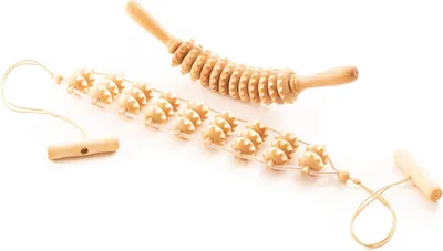 Produktbild von Anti Cellulite Massage Set, Holz Rückenmassagegerät mit Griff, Maderotherapie Massager, für Heimgebrauch