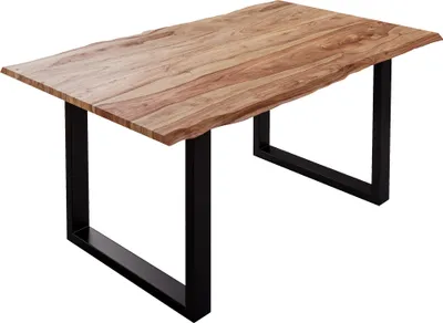 Produktbild von Baumkante Esstisch Sheesham naturbelassen 140 x 80 schwarz Mailand