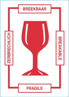Image de rillprint Étiquettes d'avertissement "BREAKABLE" 500 étiquettes 70 x 100 mm