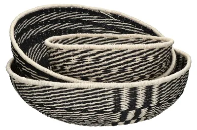 Productafbeelding van Pomax Moloko set van 3 wanddecoraties, wit | zwart, diameter 35/50/54,5 x hoogte 12/13/15 cm