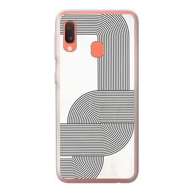 Produktbild von MuchoWow® Handyhülle Schutzhülle Hülle für Samsung Galaxy A20e Kunst - Schwarz - Weiß - Linie Silikon Softcase Handy Hülle - Abdeckung