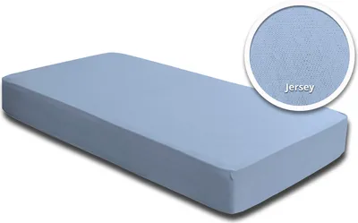Produktbild von Spannbettlaken Babybett Kinder hellblau 60x120 cm - 70x140 cm Jersey Baumwolle