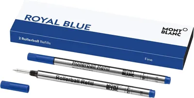Productafbeelding van Montblanc Roller vullingen Royal blue 124501 - Set van 2 - Blauwe vulling voor rollerbal en fineliner maat F