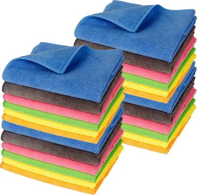 Produktbild von 24 Stück Mikrofasertücher 350GSM 40x40cm Handtuch Mikrofaser Tuch Allzwecktuch