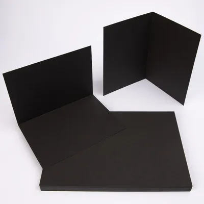Produktbild von 50 x Klappkarten DIN A6 blanko Tonkarton Geschenkkarten - Schwarz