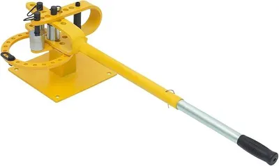 Produktbild von Biegegerät 1-16mm Manueller Biegemaschine 200° Biegewerkzeug für Baustahl, Rundstahl und Vierkantstahl mit 7 Matrizen 25,4-76,2 mm (Gelb)