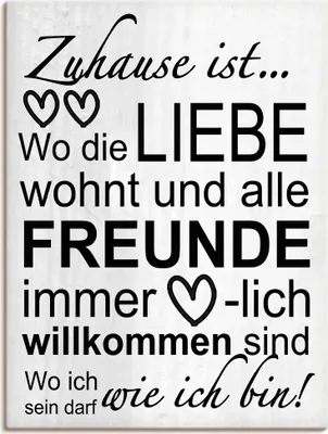 Produktbild von ARTland Leinwandbild Wo die Liebe wohnt Größe: 45x60 cm
