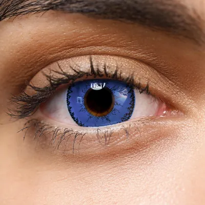 Produktbild von Charmiga farbige Kontaktlinsen blau ohne Stärke, Halloween, Devil Blue, crazy Jahreslinsen