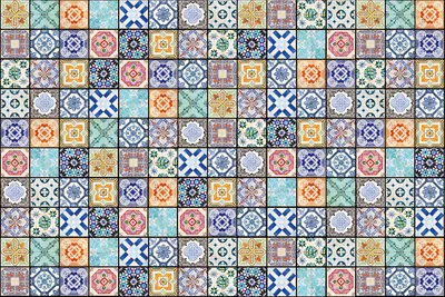 Produktbild von Fototapete - Vintage Tiles 375x250cm - Vliestapete