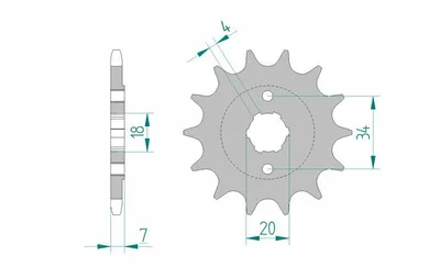 Produktbild von AFAM Stahl Standard Ritzel vorne - 520