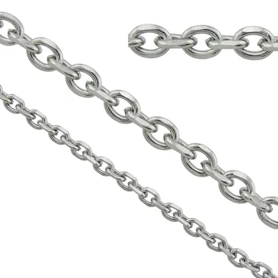 Edelstahl-Kettenstrang 2 m, Kabelkette, silber, ohne Verschluss