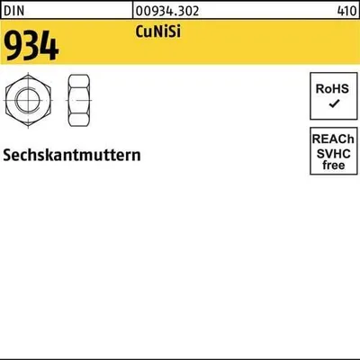Produktbild von Reyher  Sechskantmuttern DIN 934 CuNiSi M 10 CuNiSi (100 Stück)