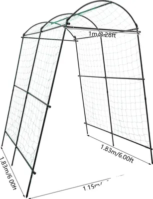 Obrázek produktu pro Zahradní mříž, robustní ocelová konstrukce, prostorný otevřený design, černá barva