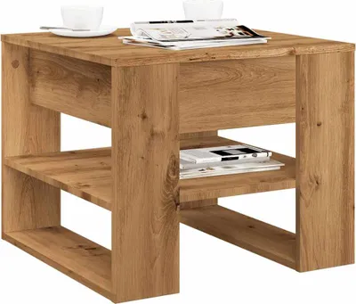 Productafbeelding van Maison Exclusive - Salontafel, ambachtelijk eikenhout, 55,5 x 55 x 45 cm, houtvezel