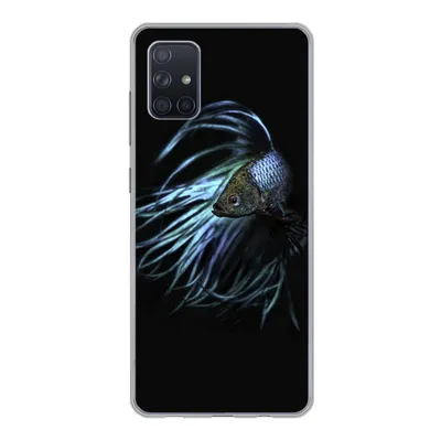 Produktbild von MuchoWow® Handyhülle Schutzhülle Hülle für Samsung Galaxy A71 Fisch - Schwanz - Schwarz Silikon Softcase Handy Hülle - Kartenbesitzer